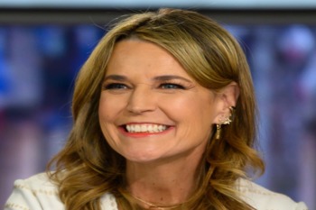 A close up of Savannah Guthrie who must have cataract surgery 